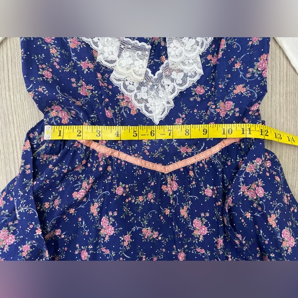 Vintage 1970's Gunne Sax Jessica Prairie Boho Festival Lace Floral Dress Sz 11 - Picture 6 of 12
